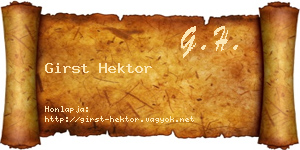 Girst Hektor névjegykártya